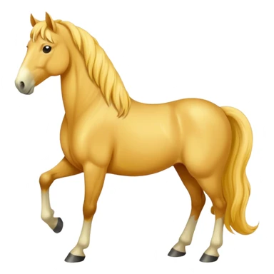 A standing yellow mature horse sticker