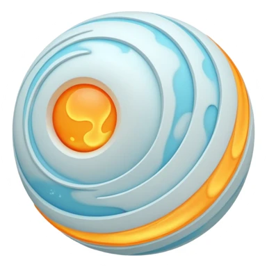 sphere globe planet, surface covered with white gas sticker