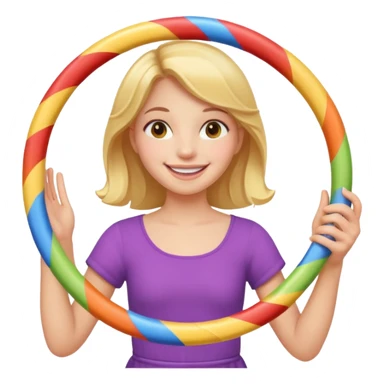 girl with  holding 2 hula hoops sticker
