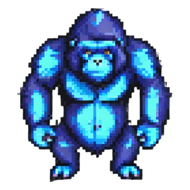 gorilla pixel art style sticker