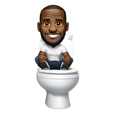 lebron james on a toilet sticker
