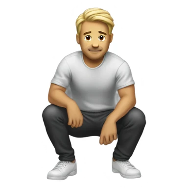 Man squatting sticker