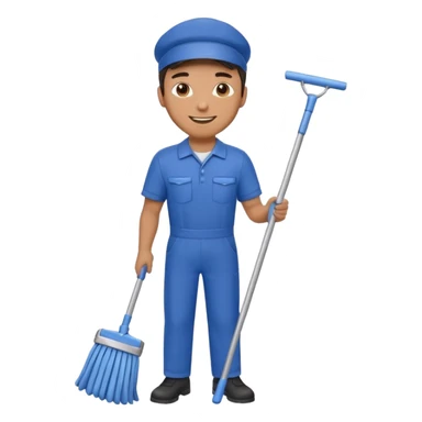 Cleaning man sticker