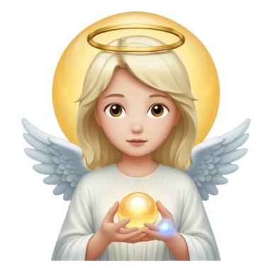 girl angel holding glowing ball sticker