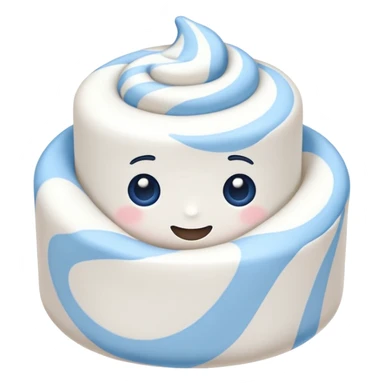 White blue swirl marshmallow sticker