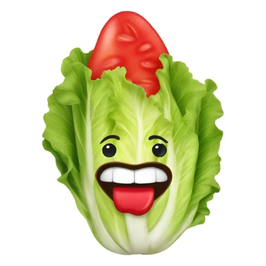 lettuce with lipstick mouth sticker