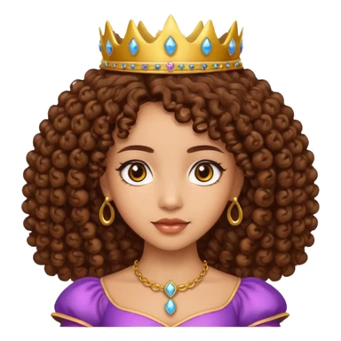 lightskin princess with brown girl hair  sticker