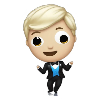 PSY dancing Gangnam Style in a blue and black tuxedo sticker