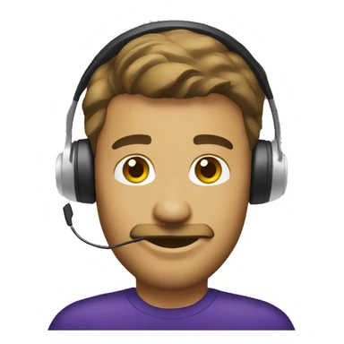 customer service white male with headset wearing lsu shirt sticker