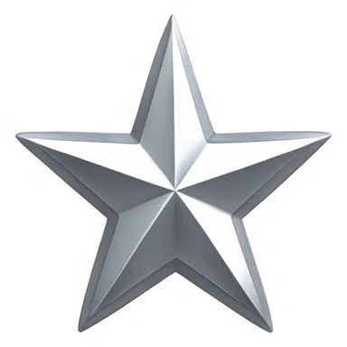 4 point silver star sticker