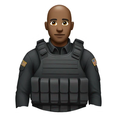 Black bald SWAT officer  sticker