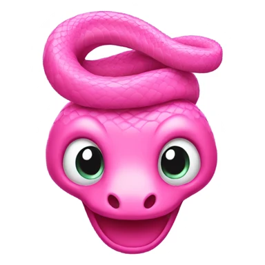 Pink snake with bow on his head sticker
