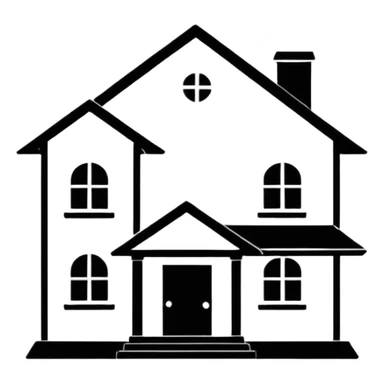 house outline LINE drawing silhouette  sticker