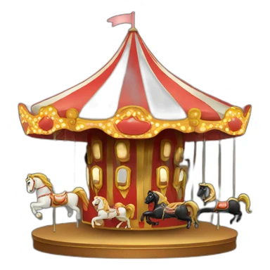 amusement carousel with black background sticker