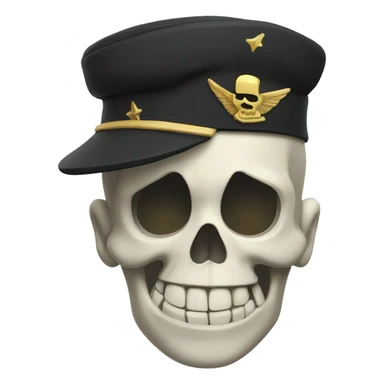 2d Cartoon Skull salute sticker