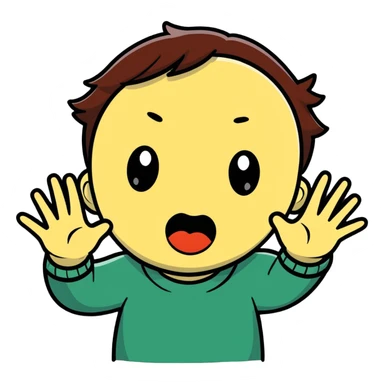 choking face with hands reaching out sticker