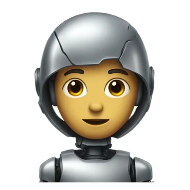 half human half robot sticker