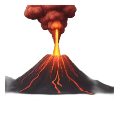 Rocket coming out of a volcano sticker