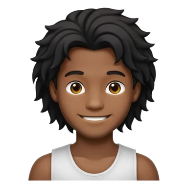 Je veut un garçon qui a des cheveux locks mi long c un renoi il porte un débardeur blanc et qui sourit sticker