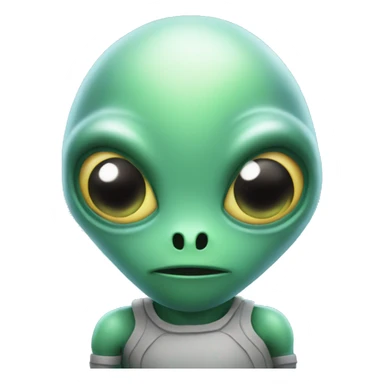 alien with a big heart sticker