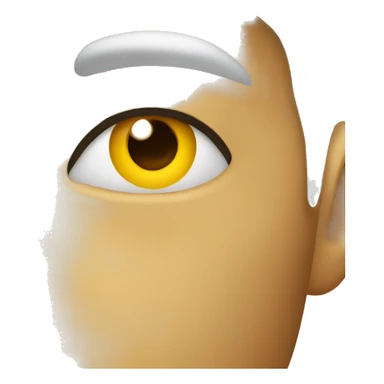 Left side view side eye type yellow emoji sticker