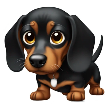 Angry mini black and brown dachshund  sticker