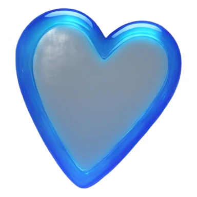 Neon glass blue heart  sticker