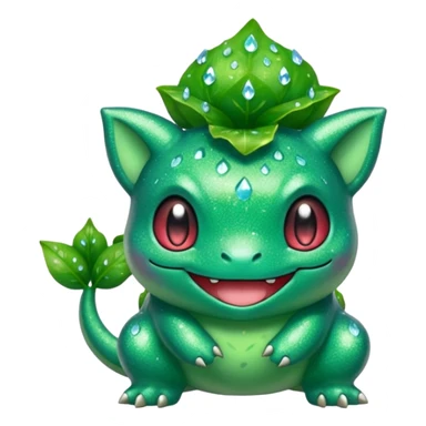 glitter pokemon bulbasaur sticker