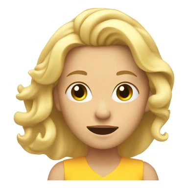 Blonde woman shaking sticker