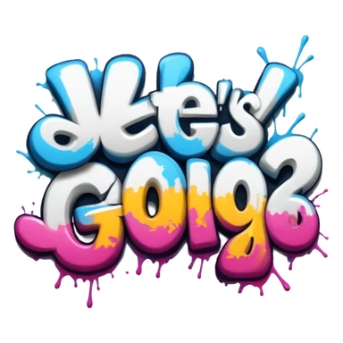 Graffiti the word let's go  sticker