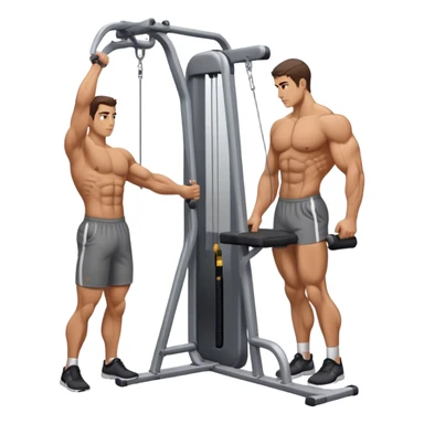side-view man standing cable-machine tricep-pushdown sticker