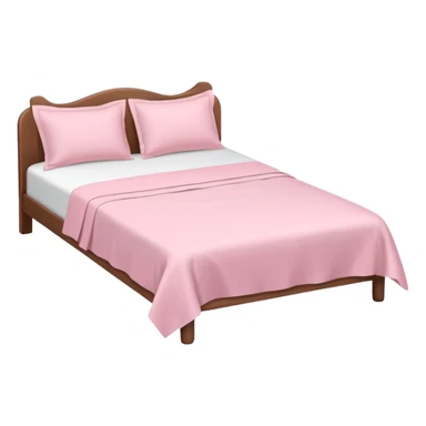 a white aestetic bed with pink linens  sticker