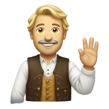 Waving Bavarian man sticker