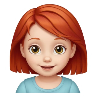 red hair baby girl big eyes sticker