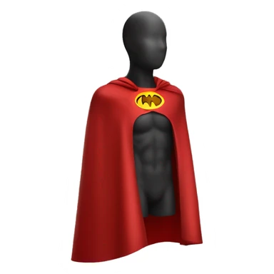 red superhero cape on a dummy sticker