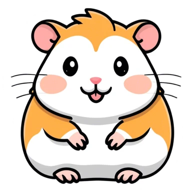 Hamster with lashes and big lips sticker