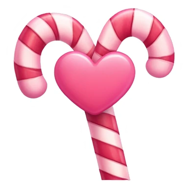 Smiling pink candy cane with a cute bow and tiny heart details sticker