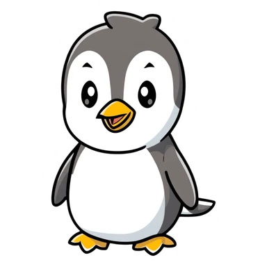 Penguin confused sticker