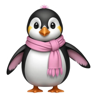 penguin with pink scarf  sticker