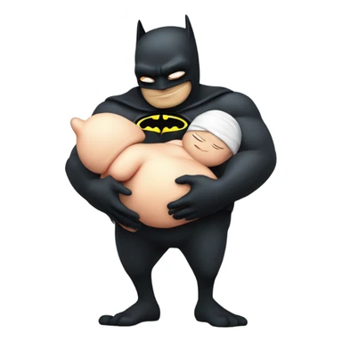 Batman hugging pregnant crazyfrog from behind sticker