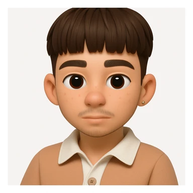 this image in 3d-emoji style, with a slimmer face sticker