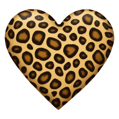 Leopard print heart sticker