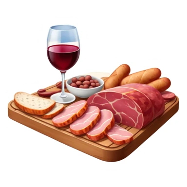SPAM charcuterie AND wine on a patio of a french hotel painting  sticker
