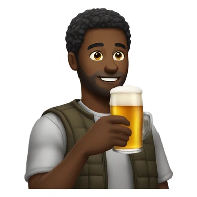 Black guy drinking beer sticker