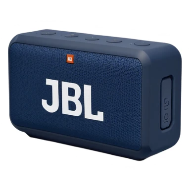 Navy blue and black maritime camouflage JBL Go 4, minimalist design, sleek portable speaker, simplified form sticker