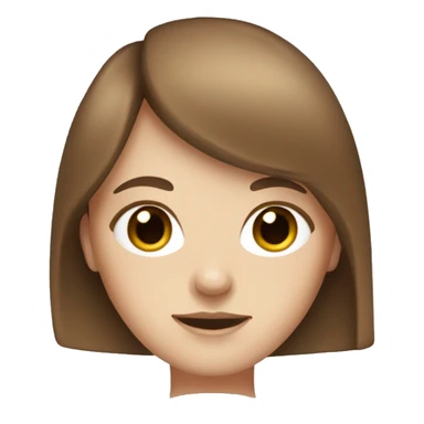 White girl with brown hair, bangs, and freckles sticker