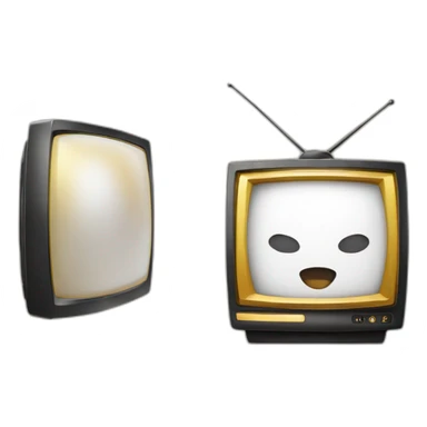 Una plataforma de marketing digital un televisor con la imagen de sistema dorado  sticker