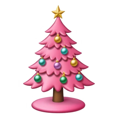 Cute pink christmas tree sticker