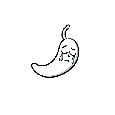 a stomach with a sad crying face, hand drawn doodle style sticker