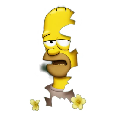 Homer simpsons with his head in a bush sticker
